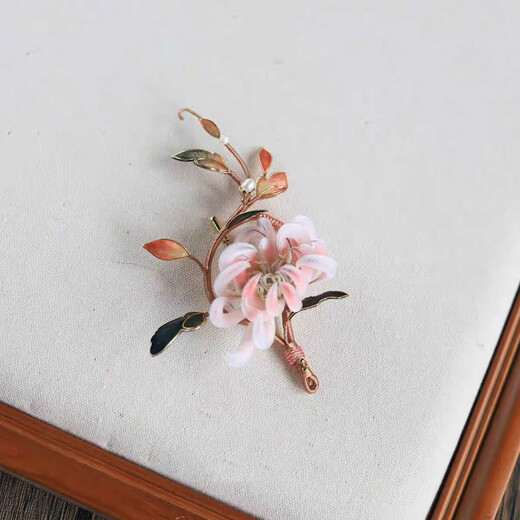 Meng Junchen Dongli Intangible Velvet Flower Hairpin Brooch National Style Ancient Method High-end Birthday Gift Cheongsam Hanfu Accessories Dongli Brooch