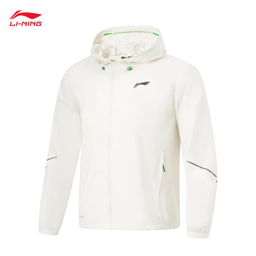 李宁防泼水运动风衣男子连帽拉链开衫外套AFDU051【TG】 银桦灰-3 S
