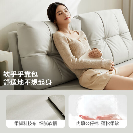 Lins Zuhause einfaches cremefarbenes Klappschlafsofa Wohnzimmer kleine Wohnung TBS037-A großes Doppelbett-Jingcang Shanfa