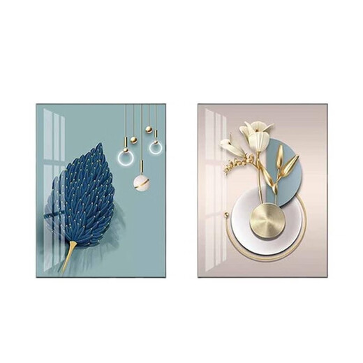 Bifeng master bedroom bedside background wall mural light luxury simple modern bedroom decoration painting new abstract two-part living room hanging painting S-3329 30*40cm (black border textured cloth film) double