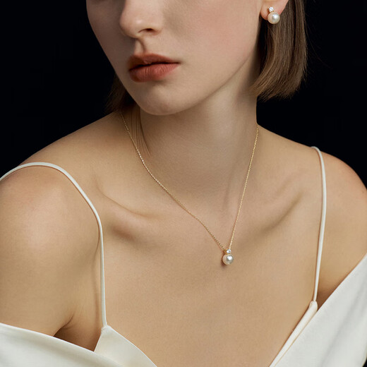 Luxury Pearls Spot Sparkling S925 Silver Large Particles Princess Diana Style Freshwater Pearl Pendant Light Luxury Niche Design S925 Silver Yellow 11MM-12MM