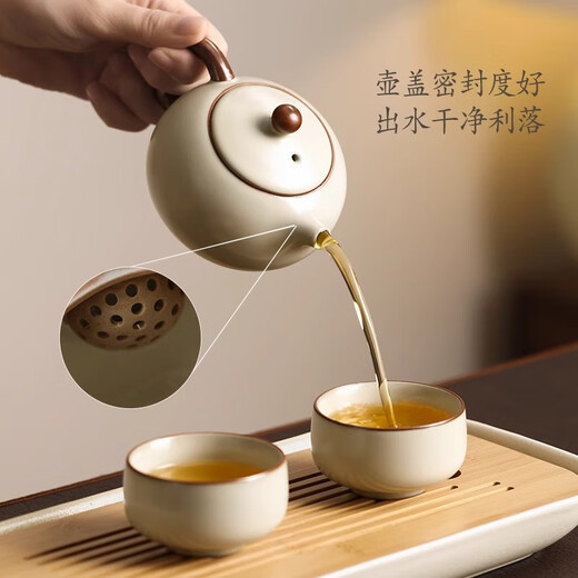 Shangyanfang Ru Kiln Kung Fu tea set complete set with tea tray for one person high-end ceramic high-end household tea cup teapot utensil set