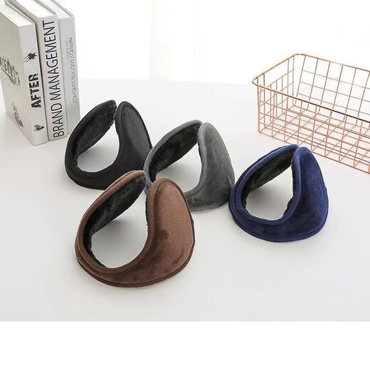 Forest thickened and velvet earmuffs for men and women, winter warm adult earmuffs, over-the-ear warm earmuffs, anti-wind and frozen ears, black, warm and velvet thickened