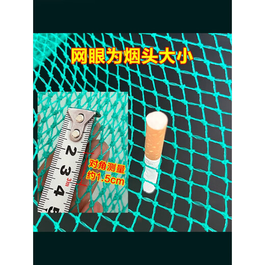 Pure cool thickened nylon net bag, small mesh fishing gear accessories, small eye copy net bag, fishing net, large fish net, fish net, deepening net, thickened 6-strand wire, net length about 25CM, diameter 20CM (