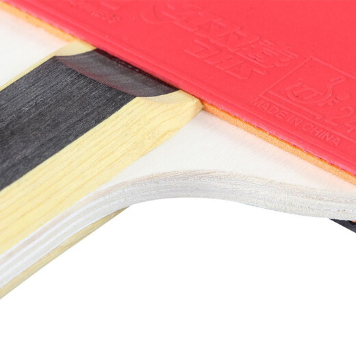Double Happiness table tennis racket one-star entry-level finished product for beginners, pure wood 7-layer thickened base plate H1 star horizontal straight single racket H1002 one star horizontal racket long handle/double-sided anti-adhesive free racket bag