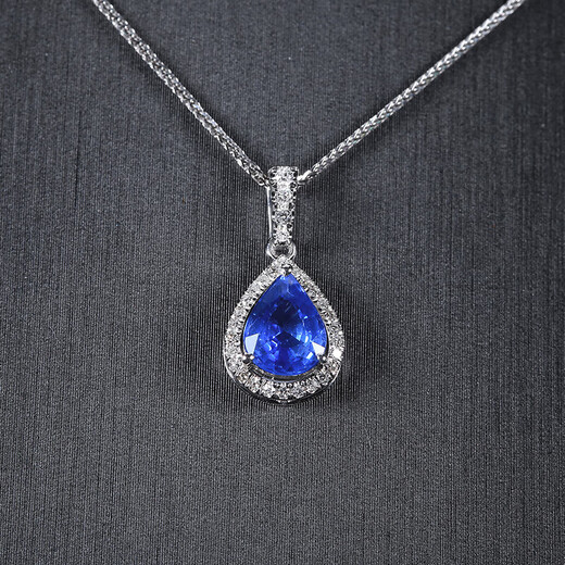 Haikai Necklace Women's Cornflower Blue Sapphire Necklace Luxury Jewelry Valentine's Day Birthday Gift Cornflower Blue Sapphire Necklace (1.1 carat/selected flawless)