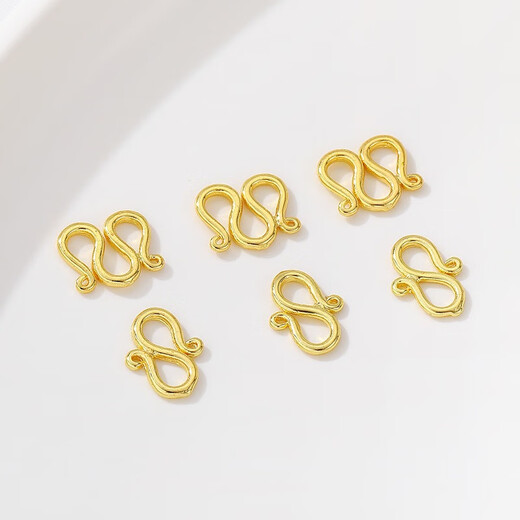 Fat Donglai's same style 18K gold necklace buckle connector gold buckle gold-covered connecting buckle bracelet buckle with hook S buckle 5*10mm