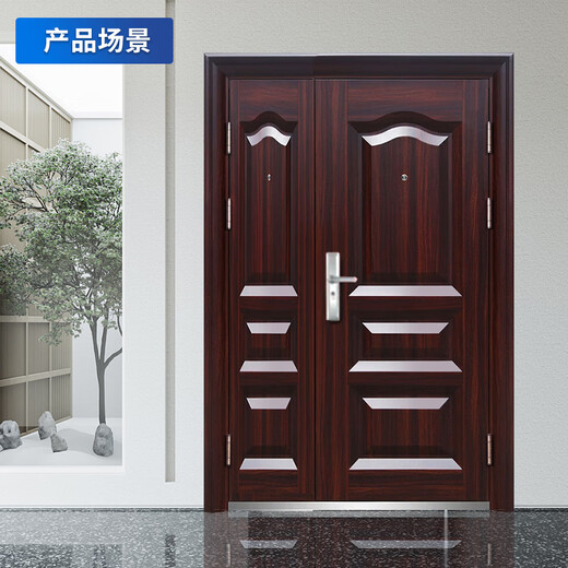 启功钢制防盗门入户安全子母门单位小区推拉大门QG-FDM3000