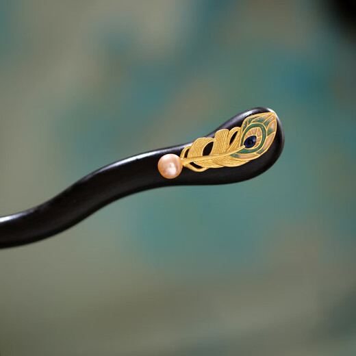 Su Shiliu black sandalwood daily hairpin, ancient style hairpin, women's hair accessories, Hanfu hairpin, hairpin, birthday gift for wife and mother, pearl feather sandalwood hairpin