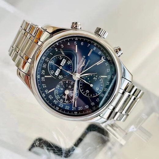 [Second-Hand 99 New] Longines berühmte Escort Eight-Needle Moon Phase Series Herren Uhr Automatische mechanische Uhr Männer Uhr L2.773.4.92.6 42mm New L687 Bewegung