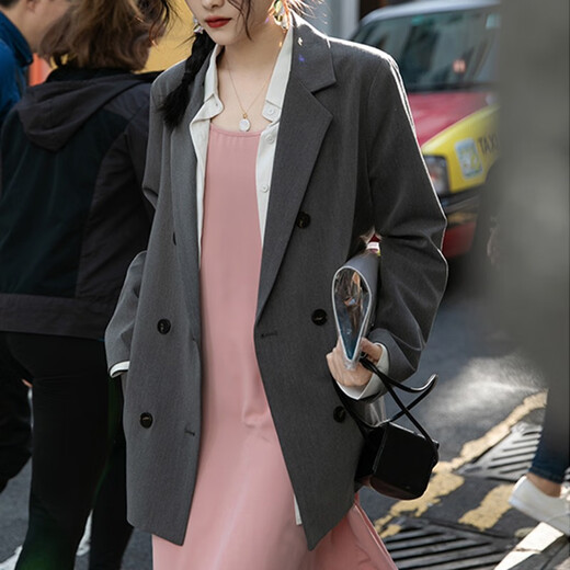 Yi Shangmei casual small suit jacket for women spring new design small suit for workplace commuting wear for small women black high quality non-iron anti-wrinkle fabric M recommended 90-105Jin Jin equals 0.5 kg