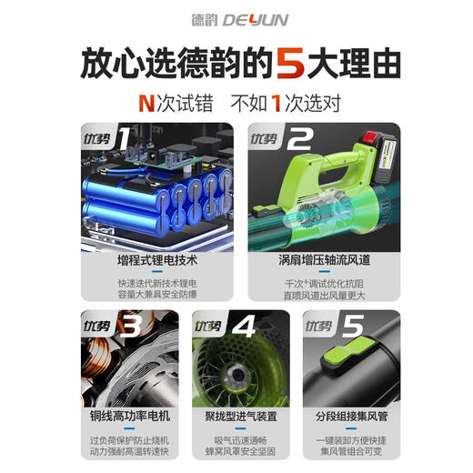 XMSJ blower high-power industrial dust collector soot blower powerful fallen leaves charging snow blowing artifact motorcycle hair dryer DY-charging storm hair dryer 3888TV one electric one