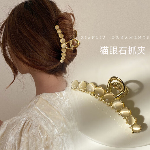Dijing wheat ear hair clip headdress for women high-end 2025 high-end hair clip hair accessories back head shark clip birthday gift for women