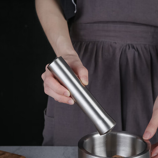 Mengyier stainless steel mashing rod household grinding manual hammer garlic paste garlic hammer crushed popsicle meat hammer hammer bowl accessories 21 C M hammer