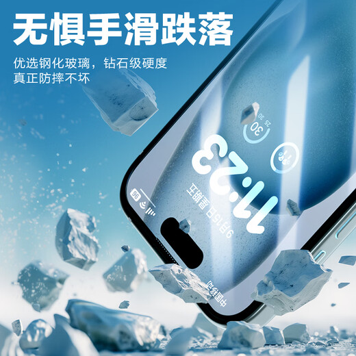 朗客【特惠2片装】苹果15钢化膜iPhone15手机膜全屏覆盖高清抗指纹听筒防尘超薄玻璃防摔保护贴膜