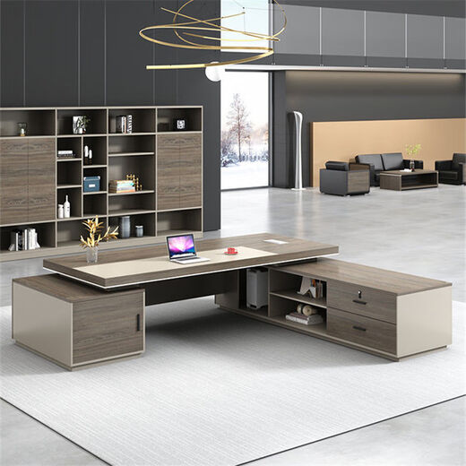First painting desk office boss desk company business style manager desk minimalist director president desk 1.8*0.8+ side cabinet