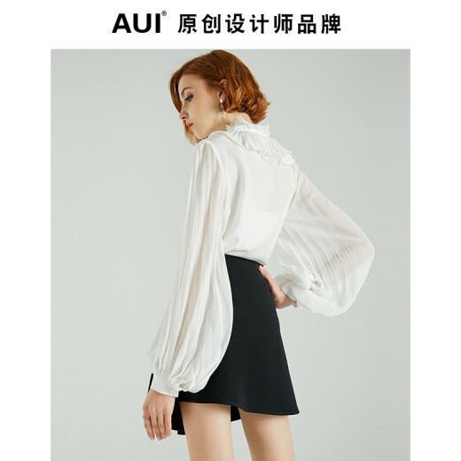 AUI Versatile Skirt Women's Spring Clothing Small 2022 New Fashion Women's Black Short Irregular Half Skirt Black S