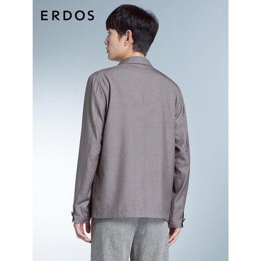 Erdos [Coronación natural] Spring and Summer Lapa Mulberry Silk cómodo Commuter Commuter Chaqueta de hombres casuales Camel Brown XL 180/100A