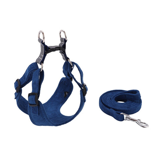 Chongdeduo Dog Leash Small Dog Harness Dog Leash Dog Rope Dog Walking Leash Teddy Pomeranian Corgi Blue XS (7-14Jin Jin is equal to 0.5kg dog)