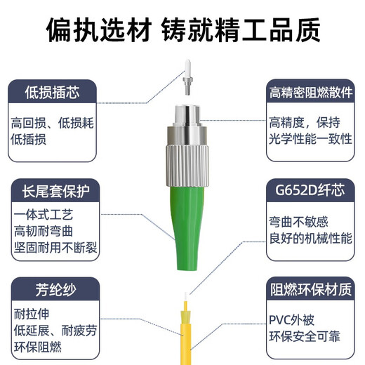 优普连 广电级APC斜八度单模光纤跳线SC/APC-SC/FC/LC/ST UPC单芯尾纤光钎延长线缆有线电视机顶盒专用 单模单芯FC/APC-LC/UPC 5米