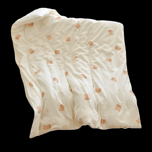 Baby Quilt Pure Cotton Newborn Baby Autumn and Winter Thickened Cotton Cover Kindergarten Children's Small Quilt for All Seasons Star Bear Cotton Thickened Model - Removable and Washable Room Temperature 120x150cm