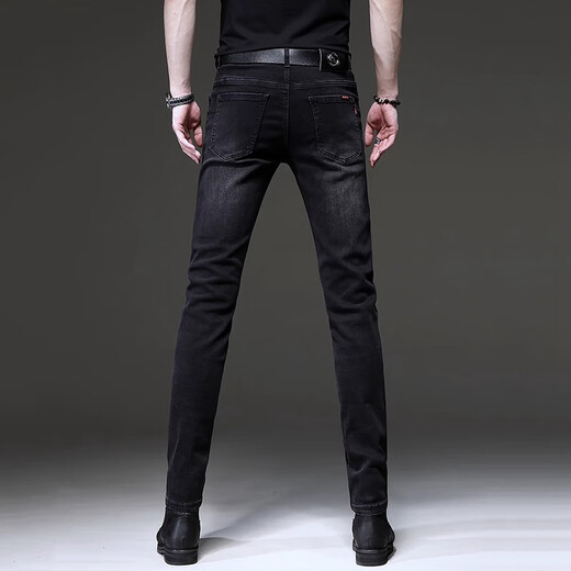 Westtour -Jeans Männer 2025 neue Hosen Männer Trendy Retro kleine Fußmännerhosen Stretch Casual Hosen Männer angepasst 1049 Grau xxs 32