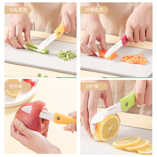 拜格（BAYCO）水果刀3寸折叠削皮刀便携陶瓷刮皮刀刨皮刀削皮器绿色BD8002