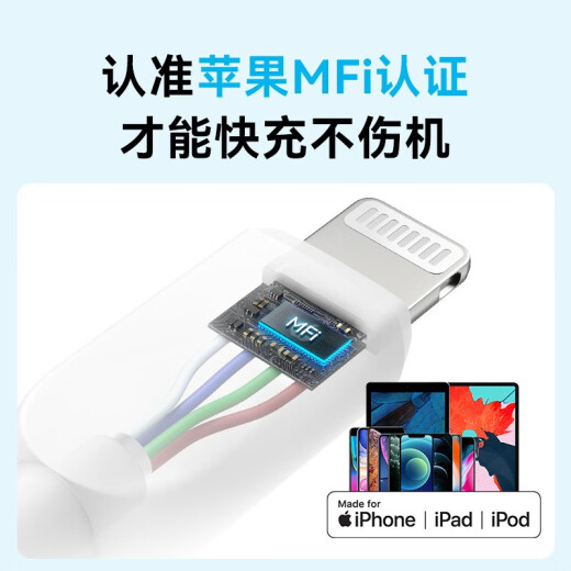 ANKER Anker fast charging PD data cable Type-C is suitable for Apple MFI certified charging cable, adapts to iPhone14 mobile phone cable, C port to lightning fast charging cable [white] 0.9 meters