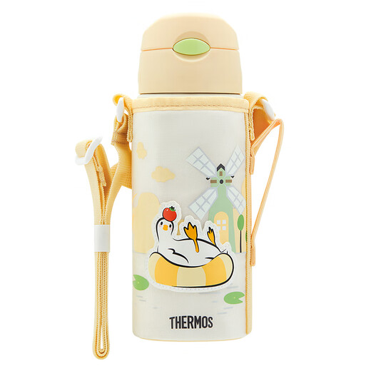 THERMOS children's thermos cup 316L stainless steel cup sleeve straw direct drinking cup multi-lid function student cup kettle for school TCKP