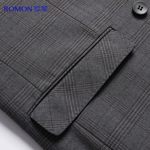 Romon suit men's double-breasted casual business retro men's suit jacket slim wedding groom's dress for men