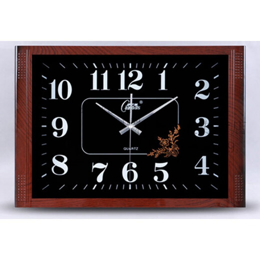 Combasi Square Large Walluhr Ultra-geäußertes Sound Office Wohnzimmer Uhr Chinesische einfache künstlerische Quarz Uhr Wallhalterung 6626b Luminöses Holz Getreide Weiß 20 Zoll
