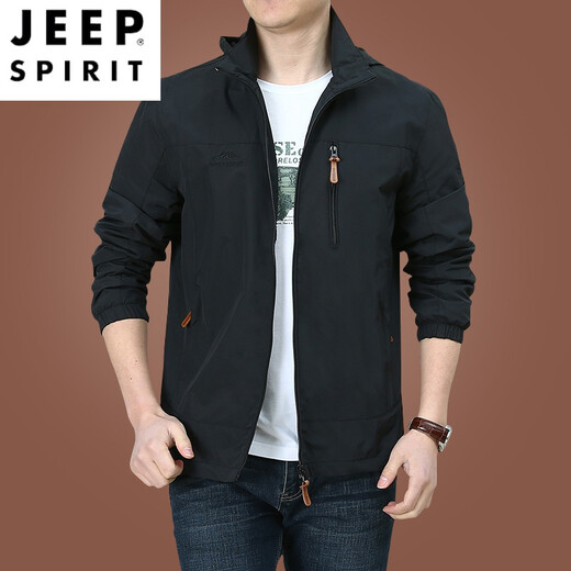 Jeep Spirit Outdoor Herrenjacke Herbst und Winter 2022 Neue Herbstkleidung mittleren Alters mittleren Alters und Herren Frühlings- und Herbst-Dicke 9898 Khaki Style plus Fleece m