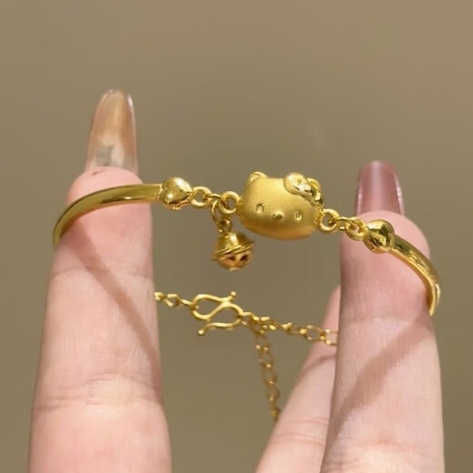 2025 new kt cat bracelet cute light luxury ins niche design advanced birthday Chinese Valentine's Day gift for girlfriend M846 three-dimensional KT cat bracelet bell style