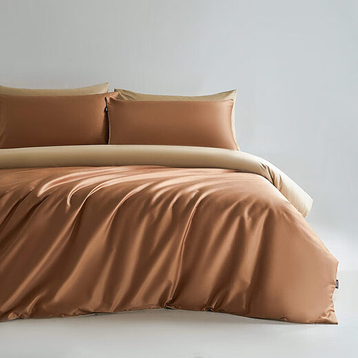 Duo Love the four-piece set of bed 100 light luxury cotton sheets and quilt covers four-piece set of 1.8 bed 229*230cm orange