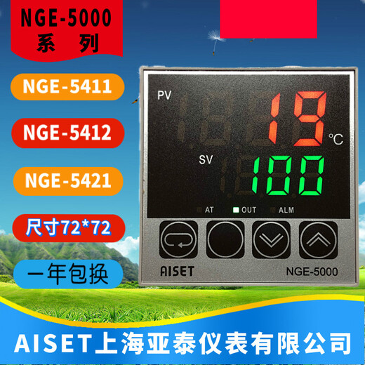 NGE-5411上海亚泰仪表温控器NGE-5000 5421 5021 5412 5012正 侧面型号NGE-5411WG-1 E 40