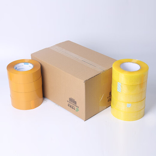 透明胶带快递打包批发定制包装大卷米黄胶带封箱胶纸布胶带封箱带 宽43厚20长12048卷 透明黄