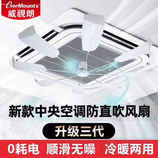 Weishilang 24 new/anti-direct blow central air conditioner ceiling guide fan, no noise, 0 power consumption, rotating fan blades, ceiling fan, office building barbecue shop ceiling air conditioner windshield S9 new product launch guide fan (transparent fan blade)