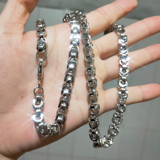 Fat Donglai's same style platinum pt950 necklace bag silver men's internet celebrity's same style tank Internet celebrity's same style punk style necklace *PT272 about 7mm