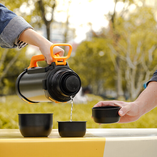 Bloqueo de bloqueo (bloqueo/bloqueo) Gran capacidad, manija portátil de tres tazas, cordón extraíble, olla de aislamiento de olla de boca ancha LHC1477DGRY- 1.8L