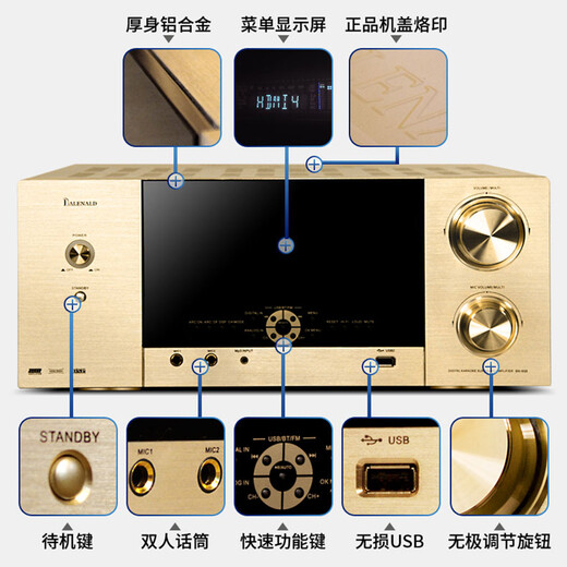 Balenald 156 haut-parleur de mise au plancher Double de 8 pouces basse fièvre fièvre hifi à trois minutes fréquence double 8 pouces en bois passif audio paire d'enceintes au sol + 698 amplificateur un
