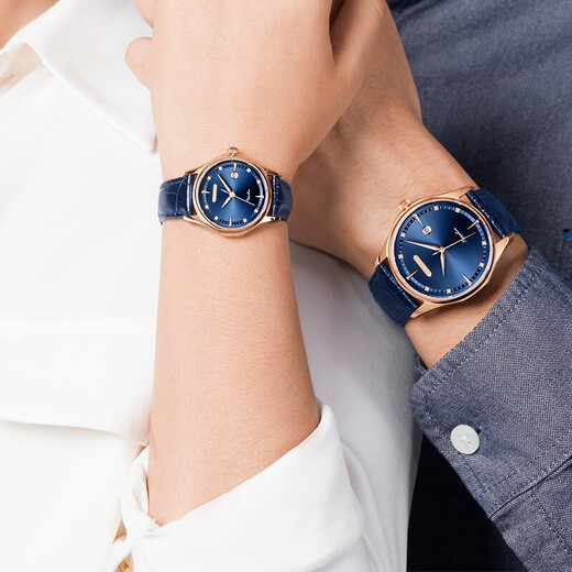 LEMAI LEIMAH WATCH MÄNGER SICHER und modisch Casual Belt Women's Quartz Watch Wasserdichter Kalender 6169 Weißer Teller brauner Gürtel Männer