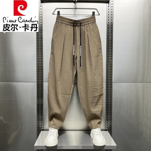 Pierre Cardin 2025 Frühlings- und Sommer-Baumwoll- und Leinen atmungsaktive hängende Freizeithosen für Männer trendy lose Falten-Harem Radieschhosen Bohnengrün 2xl empfohlen Gewicht 160-180 Jin [Jin entspricht 0,5 kg]