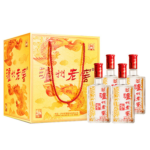 Luzhou Laojiao Liunian Jiao Tou Qu Rich Flavor Liquor 52-degree 500ml*4 bottles whole box Fengming Xiangrui Gift Box
