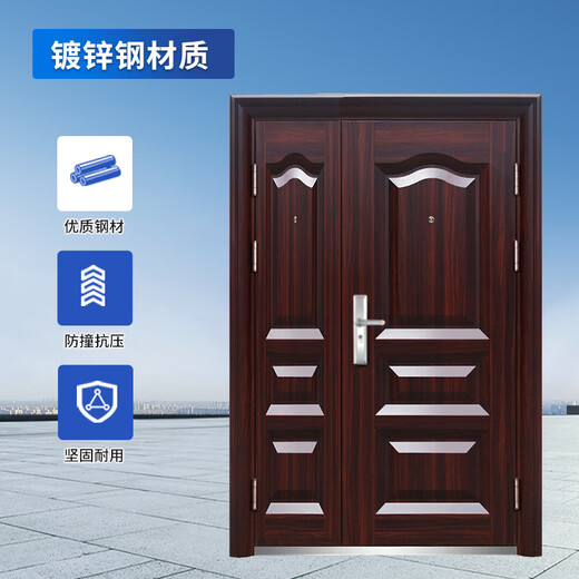 启功钢制防盗门入户安全子母门单位小区推拉大门QG-FDM3000