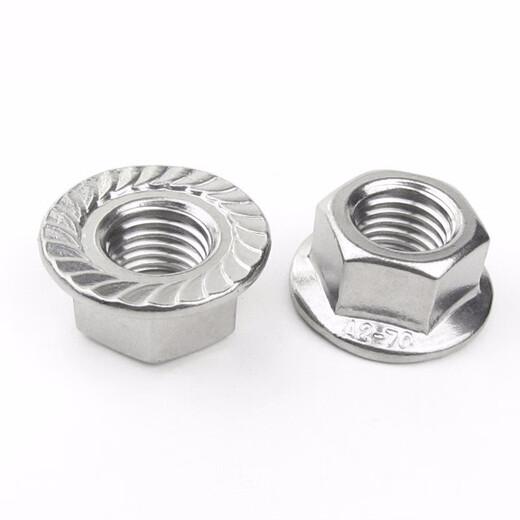 Jishuo 304 stainless steel flange nut/DIN6923 hexagonal flange cap anti-slip nut M4/M5 M20 M16 1 piece