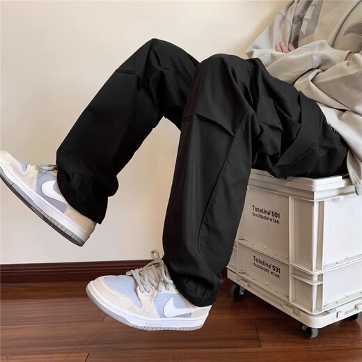 Shannu functional pants men's autumn and winter velvet thickening assault workwear loose casual sports outdoor mountaineering paratrooper trousers K513 black (regular) XL (recommended 125-145Jin Jin equals 0.5 kg)