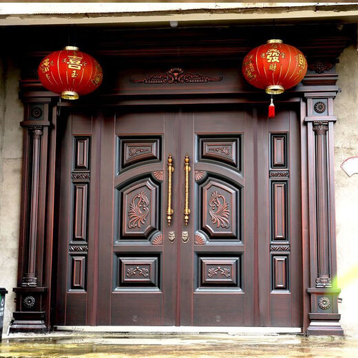 维诺亚别墅大门双开门仿家用入户门农村自建房乡村庭院进户门 纳福门 一