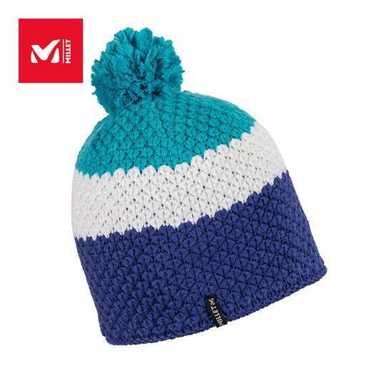 觅乐（MILLET）羊毛帽女登山滑雪保暖防风美丽奴针织帽子MIV8155 深蓝/橘黄-9889 均码