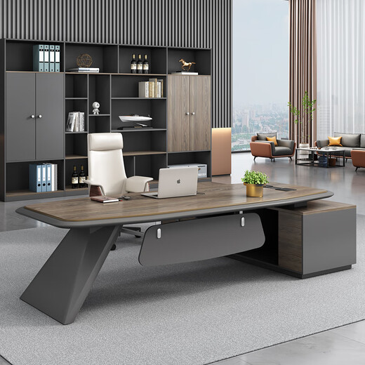 Wills Jia boss desk executive desk simple modern atmosphere president desk office desk single manager desk and chair combination set 2.4 meters boss table + side cabinet