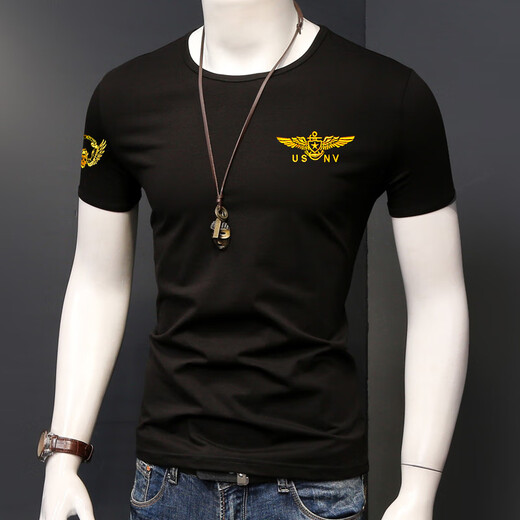 
Military fans supplies short-sleeved T-shirts in military training camouflage army green military style men and women summer physical training suits instructors top clothes fitness special forces tactical clothing X2601 yellow fans shorts [combed cotton] 5XL (180Jin [Jin equals about 0.5 kg])